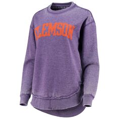 Женский свитшот Pressbox Purple Clemson Tigers Vintage Wash Pullover Unbranded