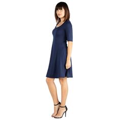 Женское платье трапециевидной формы длиной до колена 24seven Comfort Apparel 24Seven Comfort Apparel, фиолетовый