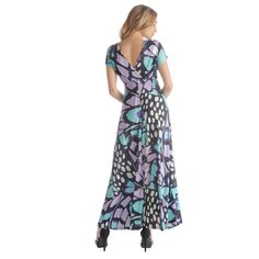 Женское струящееся платье макси с короткими рукавами и принтом 24Seven Comfort Apparel 24Seven Comfort