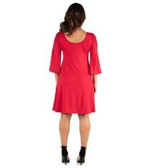 Женское платье длиной до колена с открытыми плечами 24seven Comfort Apparel 24Seven Comfort Apparel, красный