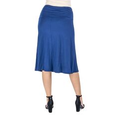 Женская однотонная юбка-миди трапециевидного силуэта 24Seven Comfort Apparel 24Seven Comfort, темно-синий