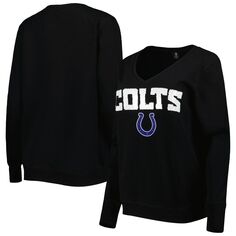 Женский черный пуловер с v-образным вырезом и пайетками Cuce Indianapolis Colts Unbranded