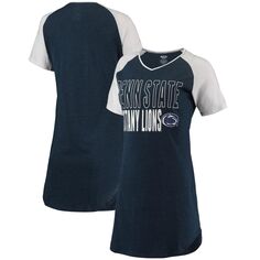 Женская ночная рубашка Concepts Sport темно-синего/белого цвета с v-образным вырезом Penn State Nittany Lions реглан Unbranded