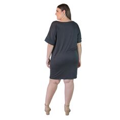 Платье-футболка свободного кроя размера 24Seven Comfort Apparel 24Seven Comfort, темно-синий