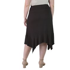 Плюс размер 24Seven Comfort Apparel, однотонная юбка-миди с эластичной резинкой на талии 24Seven Comfort, серо-коричневый