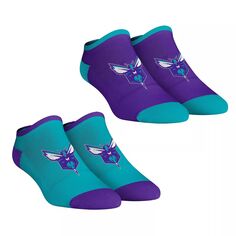 Женские носки Rock Em Charlotte Hornets Core Team, комплект из 2 коротких носков до щиколотки Unbranded