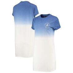 Женское платье-футболка с омбре, королевское/белое с омбре, королевское/белое цвета New England Patriots Unbranded