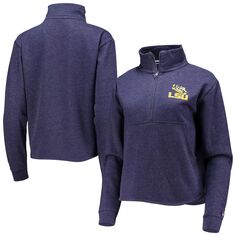 Женская лига студенческой одежды Фиолетовый свитшот с застежкой-молнией до половины LSU Tigers Victory Springs Unbranded