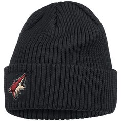 Женская вязаная шапка с манжетами и манжетами с логотипом adidas Black Arizona Coyotes Primary adidas