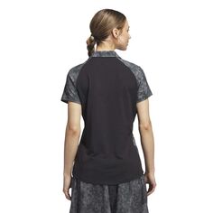 Женская футболка-поло для гольфа adidas с принтом adidas, черный