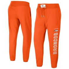 Женская одежда от Erin Andrews Оранжевые брюки Denver Broncos French Terry Jogger Unbranded