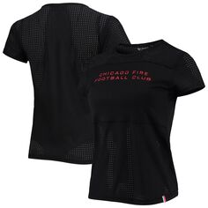 Женская черная сетчатая футболка The Wild Collective Chicago Fire Unbranded