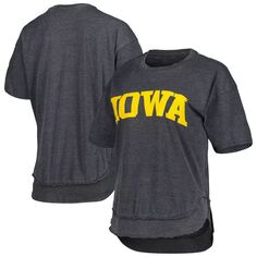 Женская футболка-пончо Pressbox Black Iowa Hawkeyes Arch Unbranded
