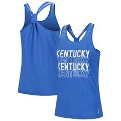 Университетская одежда женской лиги Royal Kentucky Wildcats Stacked Name Майка Racerback Unbranded
