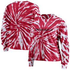 Женская рубашка WEAR by Erin Andrews Red Wisconsin Badgers с длинным рукавом и принтом тай-дай Unbranded