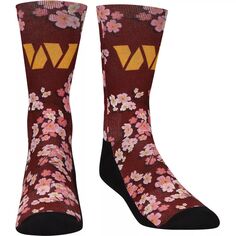 Носки Rock Em Socks Washington Commanders Локализованные носки Cherry Blossom Crew Unbranded