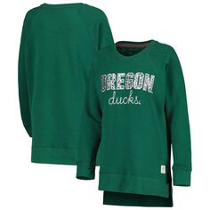 Женский пуловер реглан с принтом Pressbox Green Oregon Ducks Steamboat и животным толстовка Unbranded