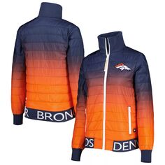 Женская куртка-пуховик с молнией во всю длину темно-синего/оранжевого цвета Denver Broncos The Wild Collective Unbranded