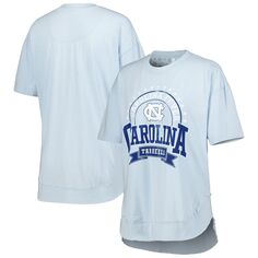 Женское пончо Pressbox в винтажном стиле, синяя футболка North Carolina Tar Heels с надписью «Капитан» Unbranded