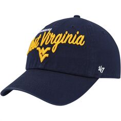 Женская регулируемая шапка темно-синего цвета 47 West Virginia Mountaineers Phoebe Clean Up Unbranded