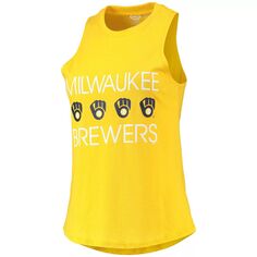 Женский спортивный комплект темно-синего/золотого цвета Milwaukee Brewers Meter Muscle Майка и брюки для сна Unbranded