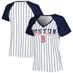 Женская ночная рубашка в тонкую полоску Concepts Sport, белая Boston Red Sox Reel Unbranded
