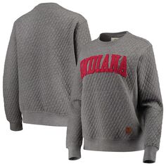 Женский стеганый пуловер Pressbox Heather Charcoal Indiana Hoosiers Moose Unbranded