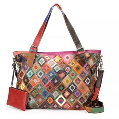 Кожаная сумка-трансформер Bailey Rainbow в стиле пэчворк AmeriLeather AmeriLeather