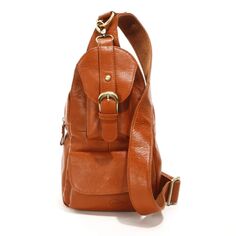 Мини-кожаный рюкзак Grylls на слинге AmeriLeather AmeriLeather, темно-коричневый