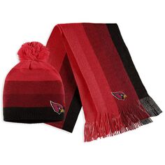 Женская одежда от Erin Andrews Cardinal Arizona Cardinals Комплект из вязаной шапки и шарфа с помпоном в стиле омбре Unbranded