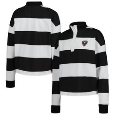 Женская футболка Antigua White DC United Radical Rugby Stripe с длинным рукавом Antigua