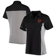Женская рубашка-поло с v-образным вырезом Antigua Black San Francisco Giants Venture Antigua