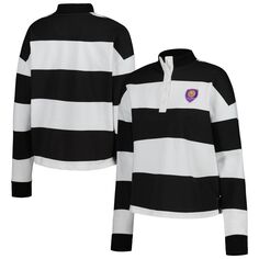 Женская футболка Antigua White Orlando City SC Radical Rugby Stripe с длинным рукавом Antigua