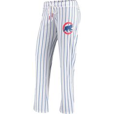 Женские спортивные белые брюки для сна Chicago Cubs Vigor в тонкую полоску Concepts Unbranded