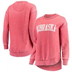 Женский свитшот Pressbox Scarlet Nebraska Huskers Vintage Wash Pullover Unbranded