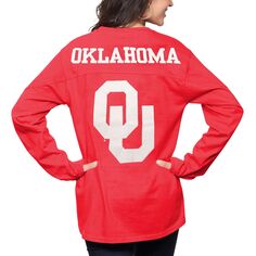Женская футболка для прессы Crimson Oklahomaooners The Big Shirt, футболка оверсайз с длинным рукавом Unbranded