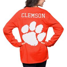 Женская прессбокс оранжевая футболка Clemson Tigers The Big Shirt оверсайз с длинным рукавом Unbranded