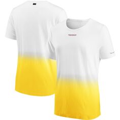 Женская одежда By Erin Andrews Белая футболка футбольной команды Вашингтона Dip Dye Unbranded