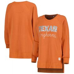 Женский пуловер реглан с принтом Pressbox Texas Orange Texas Longhorns, пуловер с принтом животных, толстовка Unbranded