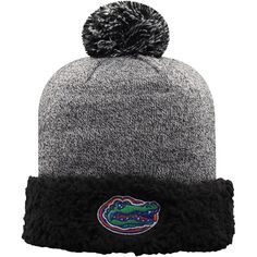 Женская черная вязаная шапка с манжетами и помпоном Top of the World Florida Gators Unbranded