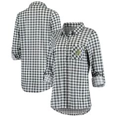 Женская ночная рубашка на пуговицах с длинными рукавами и длинными рукавами Concepts Oakland Athletics Oakland Athletics Unbranded