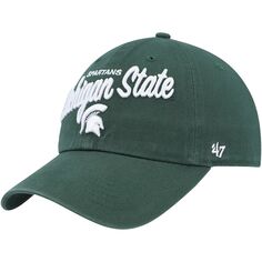 Женская регулируемая шляпа зеленого цвета Michigan State Spartans Phoebe Clean Up &apos;47 Unbranded