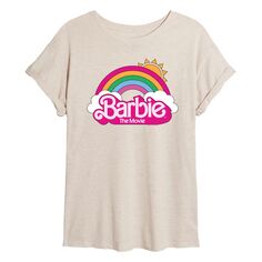 Детская струящаяся радужная футболка Barbie The Movie с логотипом Barbie, бежевый