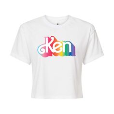 Укороченная футболка с логотипом Barbie Rainbow Ken для юниоров Barbie, белый