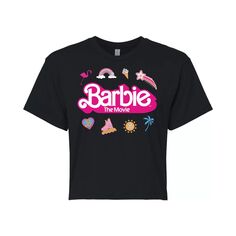 Укороченная футболка Barbie The Movie Icons для юниоров Barbie, черный