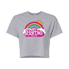 Укороченная футболка с логотипом Barbie The Movie для юниоров Barbie, серый