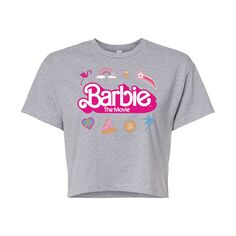 Укороченная футболка Barbie The Movie Icons для юниоров Barbie, серый