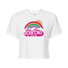 Укороченная футболка с логотипом Barbie The Movie для юниоров Barbie, белый