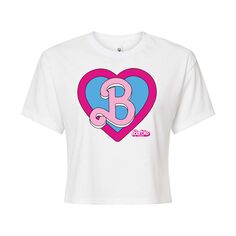 Укороченная футболка Barbie The Movie Heart для юниоров Barbie, белый