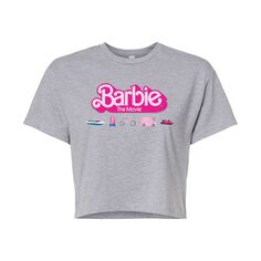 Укороченная футболка Barbie The Movie Vehicles для юниоров Barbie, серый